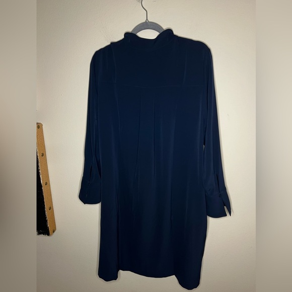 Chico’s Navy Button Cuff Shirt Utility Dress Medium - Picture 3 of 14